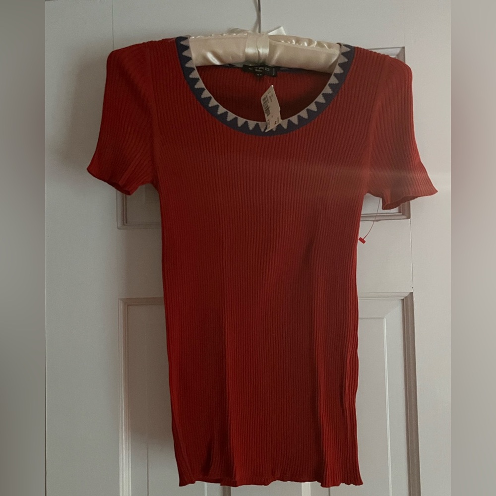 ETRO Red Short Sleeve Top - Vintage